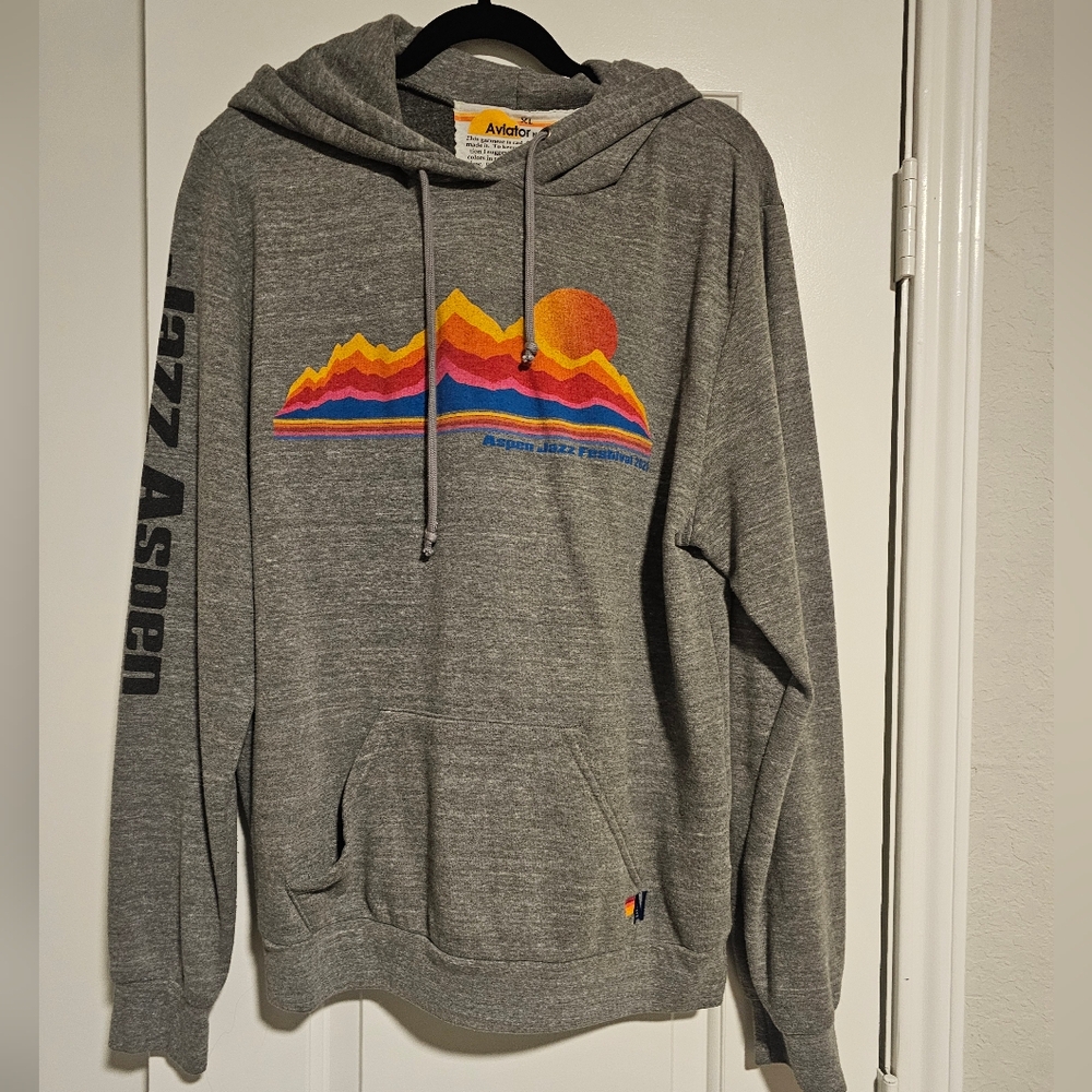 Aviator Nation Sweatshirt Aspen Mountain Grey Hoodie